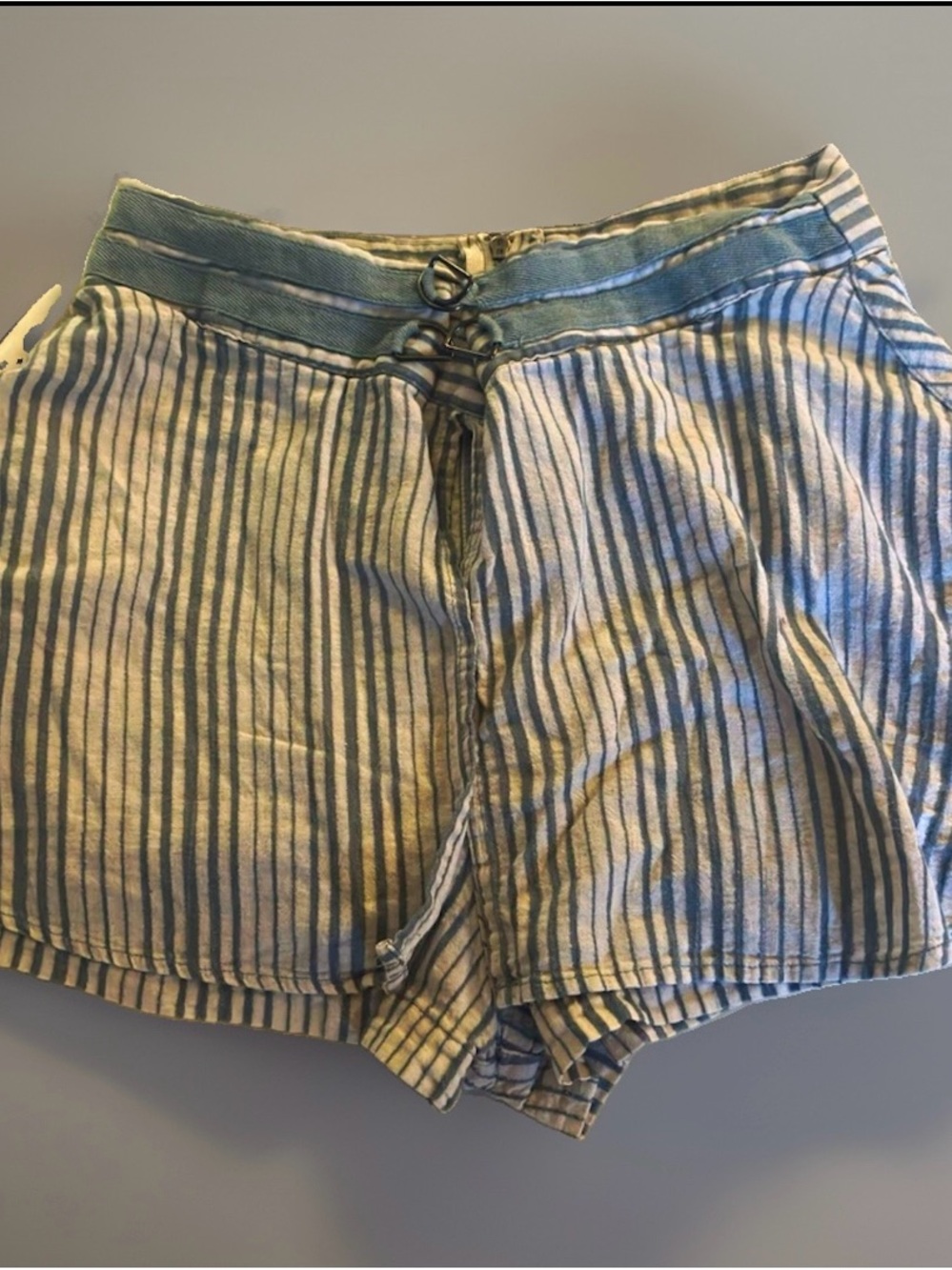 Green and white stripped skirt